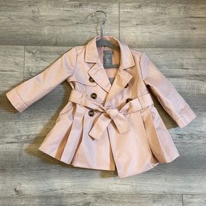 Tahari rose gold pink pea coat rain jacket 6-9 mo